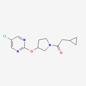 molecular formula C13H16ClN3O2 B2366794 1-(3-((5-氯嘧啶-2-基)氧代)吡咯烷-1-基)-2-环丙基乙酮 CAS No. 2034321-65-6