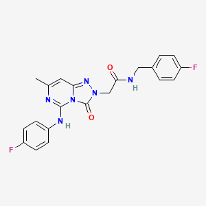 2-{5-[(4-fluorophenyl)amino]-7-methyl-3-oxo-2H,3H-[1,2,4]triazolo[4,3-c]pyrimidin-2-yl}-N-[(4-fluorophenyl)methyl]acetamide