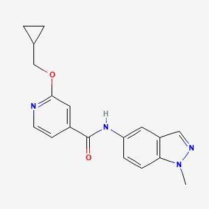 molecular formula C18H18N4O2 B2366809 2-(环丙基甲氧基)-N-(1-甲基-1H-吲唑-5-基)异烟酰胺 CAS No. 2034359-49-2