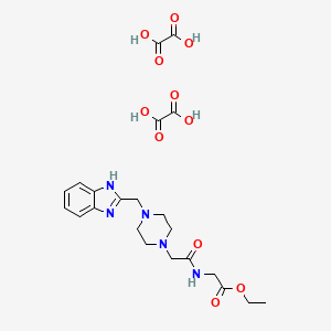 ethyl 2-(2-(4-((1H-benzo[d]imidazol-2-yl)methyl)piperazin-1-yl)acetamido)acetate dioxalate