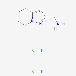 molecular formula C8H15Cl2N3 B2366818 {4H,5H,6H,7H-吡唑并[1,5-a]吡啶-2-基}甲胺二盐酸盐 CAS No. 1909336-24-8