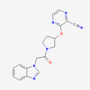 3-((1-(2-(1H-benzo[d]imidazol-1-yl)acetyl)pyrrolidin-3-yl)oxy)pyrazine-2-carbonitrile