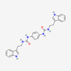 molecular formula C28H28N6O2 B2366820 1-[2-(1H-吲哚-3-基)乙基]-3-[4-[2-(1H-吲哚-3-基)乙基氨基羰基氨基]苯基]脲 CAS No. 1023549-51-0