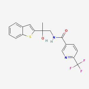 molecular formula C18H15F3N2O2S B2366821 N-(2-(苯并[b]噻吩-2-基)-2-羟基丙基)-6-(三氟甲基)烟酰胺 CAS No. 2034263-47-1