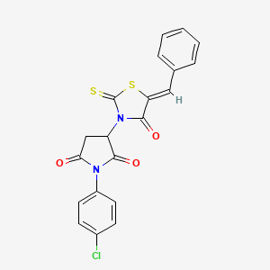 (Z)-3-(5-benzylidene-4-oxo-2-thioxothiazolidin-3-yl)-1-(4-chlorophenyl)pyrrolidine-2,5-dione