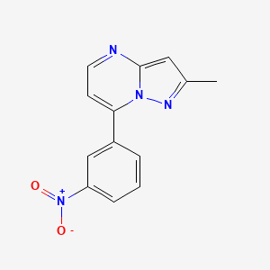 molecular formula C13H10N4O2 B2366847 2-Methyl-7-(3-nitrophenyl)pyrazolo[1,5-a]pyrimidine CAS No. 832739-45-4