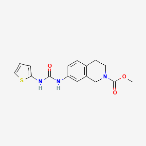 molecular formula C16H17N3O3S B2366848 7-(3-(噻吩-2-基)脲基)-3,4-二氢异喹啉-2(1H)-羧酸甲酯 CAS No. 1448128-62-8