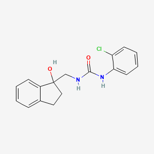 molecular formula C17H17ClN2O2 B2366849 1-(2-chlorophenyl)-3-((1-hydroxy-2,3-dihydro-1H-inden-1-yl)methyl)urea CAS No. 1351609-02-3