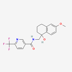 molecular formula C19H19F3N2O3 B2366850 N-((1-hydroxy-6-methoxy-1,2,3,4-tetrahydronaphthalen-1-yl)methyl)-6-(trifluoromethyl)nicotinamide CAS No. 2034526-06-0