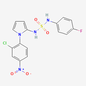 molecular formula C16H12ClFN4O4S B2366851 N-[1-(2-chloro-4-nitrophenyl)-1H-pyrrol-2-yl]-N'-(4-fluorophenyl)sulfamide CAS No. 860650-12-0