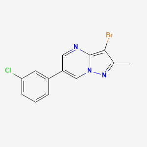 molecular formula C13H9BrClN3 B2366852 3-Bromo-6-(3-chlorophenyl)-2-methylpyrazolo[1,5-a]pyrimidine CAS No. 866132-40-3