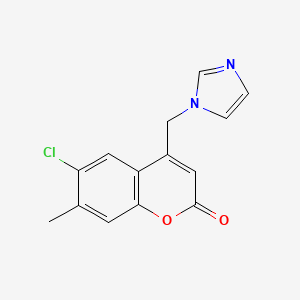 molecular formula C14H11ClN2O2 B2366854 4-((1H-咪唑-1-基)甲基)-6-氯-7-甲基-2H-色烯-2-酮 CAS No. 900292-77-5