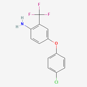 molecular formula C13H9ClF3NO B2366857 4-(4-Chlorophenoxy)-2-(trifluoromethyl)aniline CAS No. 74159-77-6