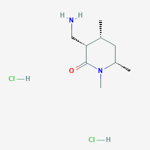 molecular formula C9H20Cl2N2O B2366859 (3S,4R,6S)-3-(Aminomethyl)-1,4,6-trimethylpiperidin-2-one;dihydrochloride CAS No. 2503155-96-0