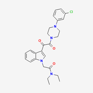 molecular formula C26H29ClN4O3 B2366866 2-{3-[[4-(3-chlorophenyl)piperazin-1-yl](oxo)acetyl]-1H-indol-1-yl}-N,N-diethylacetamide CAS No. 872843-68-0