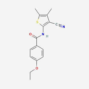 molecular formula C16H16N2O2S B2366868 N-(3-cyano-4,5-dimethylthiophen-2-yl)-4-ethoxybenzamide CAS No. 329923-73-1