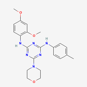molecular formula C22H26N6O3 B2366873 N2-(2,4-dimethoxyphenyl)-6-morpholino-N4-(p-tolyl)-1,3,5-triazine-2,4-diamine CAS No. 946339-40-8