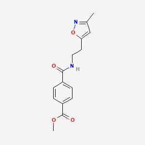 molecular formula C15H16N2O4 B2366875 4-((2-(3-甲基异恶唑-5-基)乙基)氨基甲酰基)苯甲酸甲酯 CAS No. 1421482-70-3