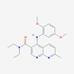 4-[(2,5-dimethoxyphenyl)amino]-N,N-diethyl-7-methyl-1,8-naphthyridine-3-carboxamide