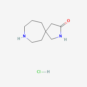 molecular formula C9H17ClN2O B2366884 2,9-Diazaspiro[4.6]undecan-3-one;hydrochloride CAS No. 1810002-85-7