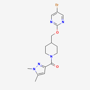 [4-[(5-Bromopyrimidin-2-yl)oxymethyl]piperidin-1-yl]-(1,5-dimethylpyrazol-3-yl)methanone