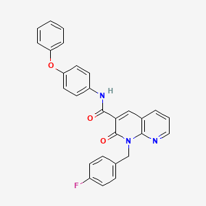 molecular formula C28H20FN3O3 B2366897 1-(4-fluorobenzyl)-2-oxo-N-(4-phenoxyphenyl)-1,2-dihydro-1,8-naphthyridine-3-carboxamide CAS No. 1005306-01-3