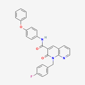 molecular formula C28H20FN3O3 B2366897 1-(4-氟苄基)-2-氧代-N-(4-苯氧基苯基)-1,2-二氢-1,8-萘啶-3-甲酰胺 CAS No. 1005306-01-3