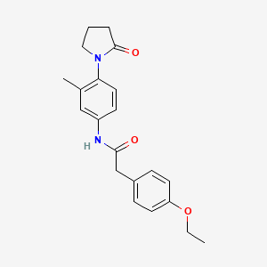 molecular formula C21H24N2O3 B2366912 2-(4-ethoxyphenyl)-N-(3-methyl-4-(2-oxopyrrolidin-1-yl)phenyl)acetamide CAS No. 941889-20-9