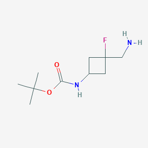 molecular formula C10H19FN2O2 B2366916 Tert-butyl N-[3-(aminomethyl)-3-fluorocyclobutyl]carbamate CAS No. 2287340-89-8