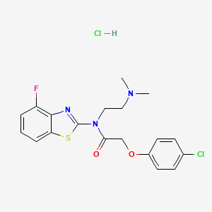 molecular formula C19H20Cl2FN3O2S B2366926 2-(4-氯苯氧基)-N-(2-(二甲氨基)乙基)-N-(4-氟苯并[d]噻唑-2-基)乙酰胺盐酸盐 CAS No. 1215837-07-2