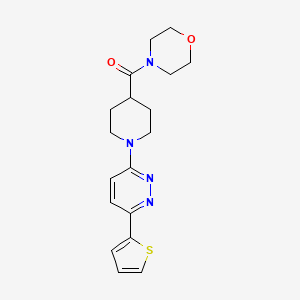 molecular formula C18H22N4O2S B2366928 Morpholino(1-(6-(thiophen-2-yl)pyridazin-3-yl)piperidin-4-yl)methanone CAS No. 1029761-45-2