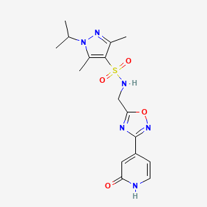 1-isopropyl-3,5-dimethyl-N-((3-(2-oxo-1,2-dihydropyridin-4-yl)-1,2,4-oxadiazol-5-yl)methyl)-1H-pyrazole-4-sulfonamide