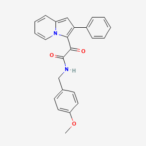 molecular formula C24H20N2O3 B2366938 N-[(4-methoxyphenyl)methyl]-2-oxo-2-(2-phenylindolizin-3-yl)acetamide CAS No. 328022-88-4