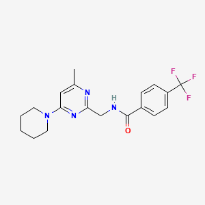 N-((4-methyl-6-(piperidin-1-yl)pyrimidin-2-yl)methyl)-4-(trifluoromethyl)benzamide