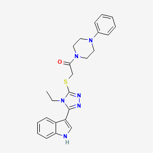 2-((4-ethyl-5-(1H-indol-3-yl)-4H-1,2,4-triazol-3-yl)thio)-1-(4-phenylpiperazin-1-yl)ethanone