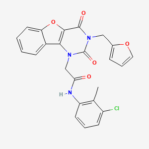 molecular formula C24H18ClN3O5 B2366955 N-(3-chloro-2-methylphenyl)-2-(3-(furan-2-ylmethyl)-2,4-dioxo-3,4-dihydrobenzofuro[3,2-d]pyrimidin-1(2H)-yl)acetamide CAS No. 931322-73-5