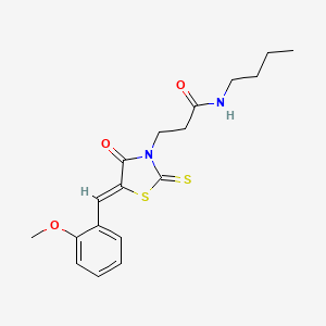 N-butyl-3-[(5Z)-5-[(2-methoxyphenyl)methylidene]-4-oxo-2-sulfanylidene-1,3-thiazolidin-3-yl]propanamide