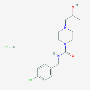 molecular formula C15H23Cl2N3O2 B2366963 N-(4-氯苄基)-4-(2-羟基丙基)哌嗪-1-甲酰胺盐酸盐 CAS No. 1421530-05-3