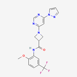 1-(6-(1H-pyrazol-1-yl)pyrimidin-4-yl)-N-(2-methoxy-5-(trifluoromethyl)phenyl)azetidine-3-carboxamide