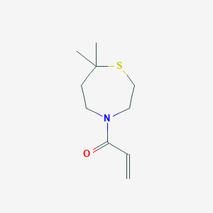 molecular formula C10H17NOS B2366986 1-(7,7-Dimethyl-1,4-thiazepan-4-yl)prop-2-en-1-one CAS No. 1698461-06-1