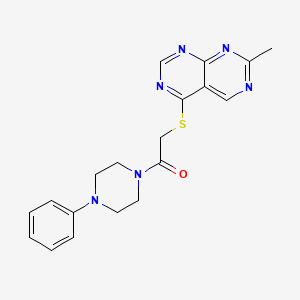 molecular formula C19H20N6OS B2366992 2-((7-Methylpyrimido[4,5-d]pyrimidin-4-yl)thio)-1-(4-phenylpiperazin-1-yl)ethanone CAS No. 1286704-40-2