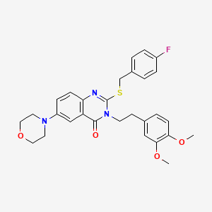 3-(3,4-dimethoxyphenethyl)-2-((4-fluorobenzyl)thio)-6-morpholinoquinazolin-4(3H)-one