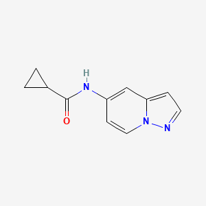 molecular formula C11H11N3O B2366997 N-(pyrazolo[1,5-a]pyridin-5-yl)cyclopropanecarboxamide CAS No. 2034238-33-8