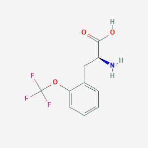 molecular formula C10H11ClF3NO3 B2366999 2-(三氟甲氧基)-l-苯丙氨酸 CAS No. 1103894-71-8