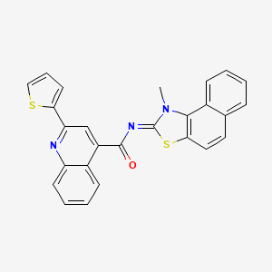 (E)-N-(1-methylnaphtho[1,2-d]thiazol-2(1H)-ylidene)-2-(thiophen-2-yl)quinoline-4-carboxamide