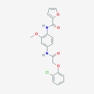 molecular formula C20H17ClN2O5 B236701 N-(4-{[(2-chlorophenoxy)acetyl]amino}-2-methoxyphenyl)-2-furamide 