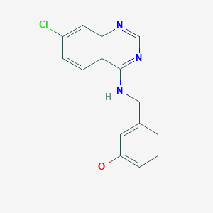 molecular formula C16H14ClN3O B2367015 7-chloro-N-[(3-methoxyphenyl)methyl]quinazolin-4-amine CAS No. 477846-50-7