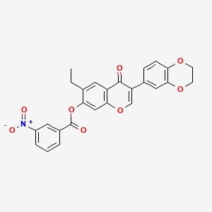 3-(2,3-dihydrobenzo[b][1,4]dioxin-6-yl)-6-ethyl-4-oxo-4H-chromen-7-yl 3-nitrobenzoate