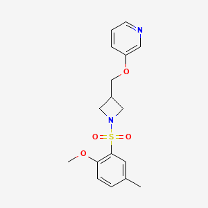 3-[[1-(2-Methoxy-5-methylphenyl)sulfonylazetidin-3-yl]methoxy]pyridine