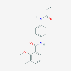 2-methoxy-3-methyl-N-[4-(propanoylamino)phenyl]benzamide
